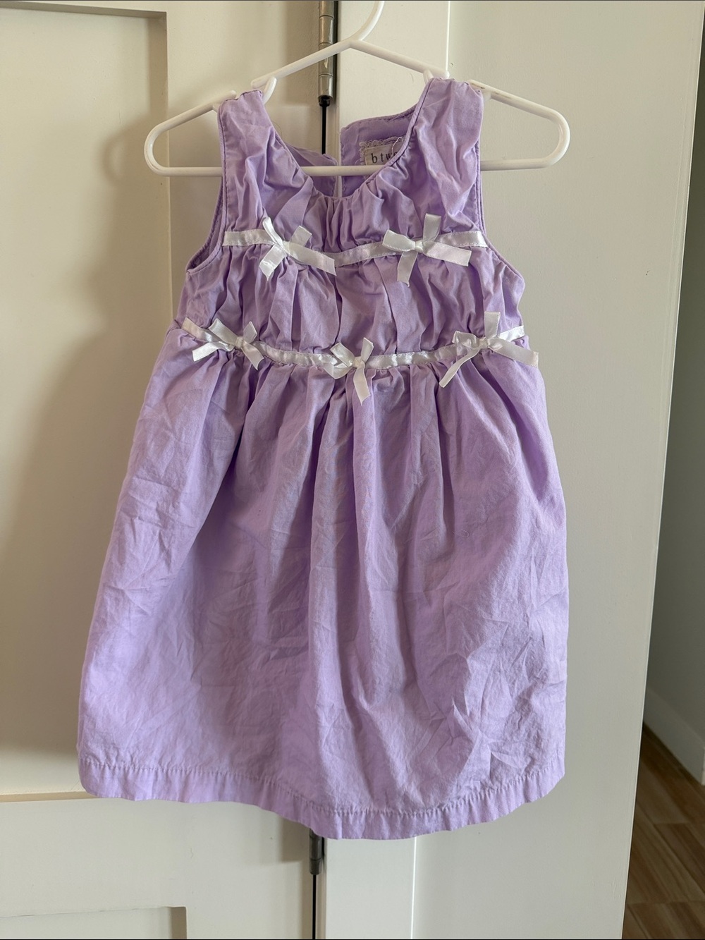 btween Lilac Bow-Trim Sleeveless Party Dress